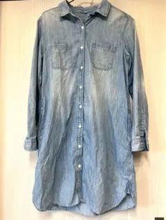 無印良品 長袖 デニムロングシャツ/ワンピース Mサイズ
