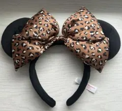 東京ディズニーランド ミニー ヒョウ柄 リボン付きカチューシャ
