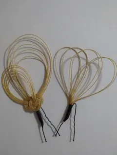 水引髪飾り（ゴールド）成人式　結婚式　卒業式