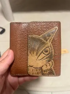 わちふぃーるど　猫のダヤン本革製二つ折り財布のサムネイル