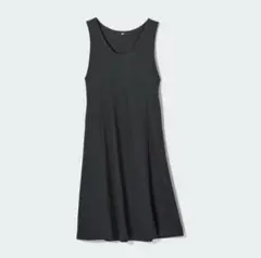 UNIQLO／ブラッシュドジャージージャンパースカート／ダークグレー／L