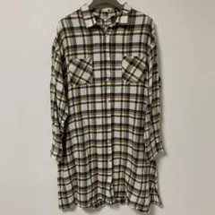 スタジオクリップ　チェック柄 長袖ロングシャツ チュニック