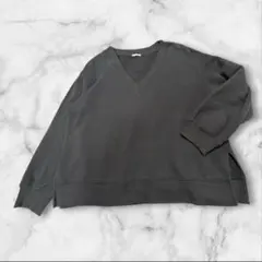 GU ジーユー Vネックスウェットプルオーバー M ダークグレー 完売品　638