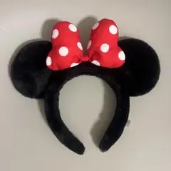 ミニーマウス カチューシャ 赤い水玉