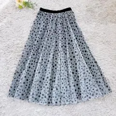 極美品✨センソユニコ チュール ドット ロングスカート フレア 近年モデル 38のサムネイル