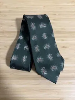 ダークグリーン ペイズリー柄 ネクタイ
