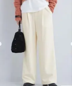 オルマイ　裏起毛ワイドパンツ　グリーンレーベルリラクシング　パンツ　ワイドパンツ