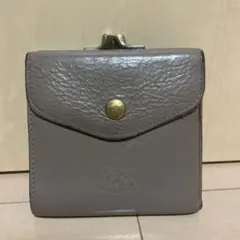 イルビゾンテ　二つ折り財布　グレージュ　がま口