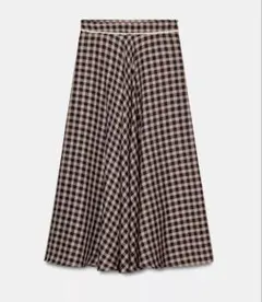 ZARA ギンガムチェック フレアロングスカートのサムネイル