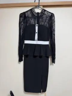 キャバドレス　ブラックレース袖タイトドレスYUさん限定