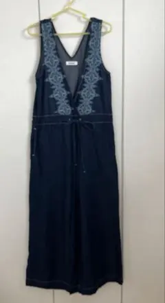 URBAN RESEARCH Sonny Label クロス刺繍デニムサロペット