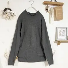 ナオ様専用　Samansa Mos2 リブ編みフリルネックニット