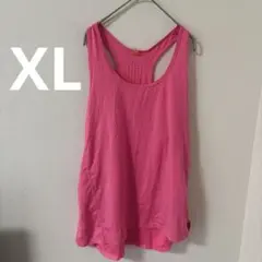 Lululemon ピンク タンクトップ XL スポーツ　蛍光色　ヨガ　ジム