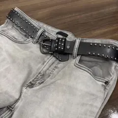 スタッズベルト y2k SK8 黒 平成 ベルト スケーター 新品 ユニセックス