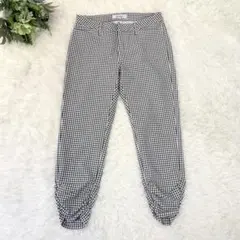 INDIVI インディヴィ ギンガムチェック クロップドパンツ 裾　 38