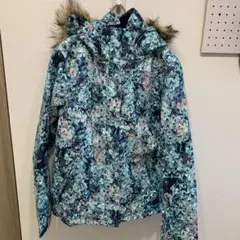 ROXYウェア　青系花柄　スノボー　スキー　ウィンタースポーツ
