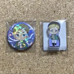 【未使用品】進撃の巨人 エルヴィン エスクリ 缶バッジ アクリルブロック