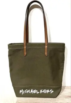 美品★MICHAEL KORS トートバッグ　キャンバス　オリーブグリーン