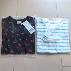 petit main チェリー柄・ストライプ柄 Tシャツ 110cm