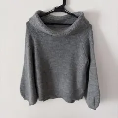 AIX LES BAINS グレー ニットセーター オフショルダー