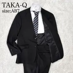 大きいサイズ TAKAQ 洗える スーツ セットアップ AB7 黒 冠婚葬祭