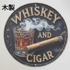 木製 WHSKY AND CIGAR 看板