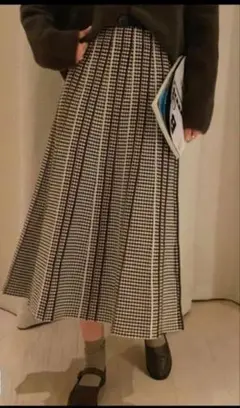 GRL 幾何学柄ニットプリーツスカート