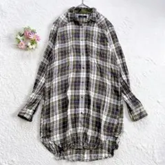 【DIESEL】 レディース チェック柄 長袖 チュニック ブラウス シャツのサムネイル