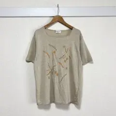 MORE JOY by NAIGAI 刺繍デザイン 半袖カットソー L ベージュのサムネイル