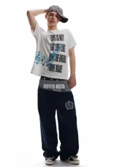 イヤホン 音符 Tシャツ ホワイト