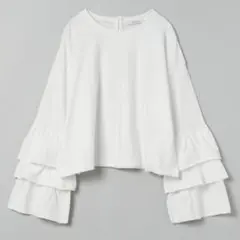 【JEANASIS】袖フリル 長袖 カットソー