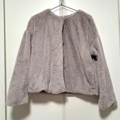 【匿名配送・クリーニング済】 フェイクファージャケット アウター グレー