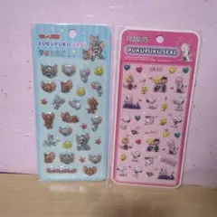 トムとジェリー　スヌーピー ぷくぷくシール２枚セット