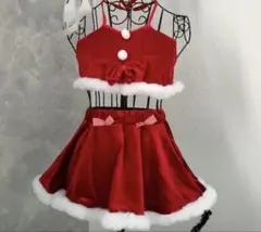 サンタ風コスチューム 赤 ベルベット