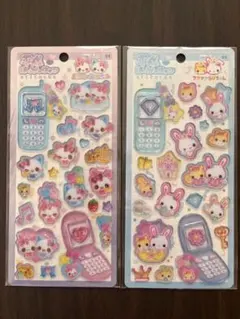 【正規品】平成はっぴーフォン シール まじかるみゅーちゃん フワフワらびちゃん