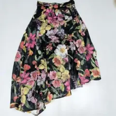【新品】エイミーイストワール★ウエストリボン！お花柄アシメデザインスカート★Fのサムネイル