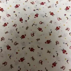 クリスマス生地　サンタとクマの綿プリント生地　108㎝✖️50㎝
