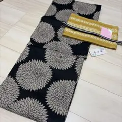新品☆呉服屋♪粋モダン！綿しじら織 大人渋！上品な夏着物 浴衣3点