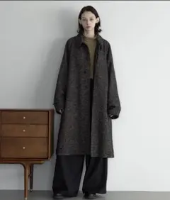 loose wool blend soutien collar coat