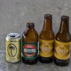 フィジービール空き瓶、空き缶 4本セット