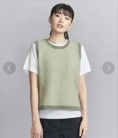 未使用 UNITED ARROWS ジャカードノースリーブニット ウォッシャブルのサムネイル