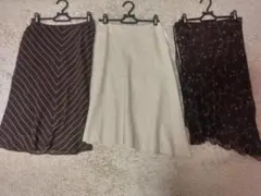 組曲×コムサ 茶系 膝丈スカート 3点セット