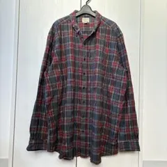 【即納】 L.L.Bean ネルシャツ 長袖 ダークグレー チェック XXL