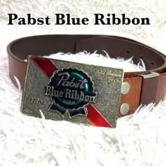 美品　pabst blue ribbon　buckle　leather belt
