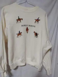 HORSE RIDING 馬と騎手刺繍トレーナー