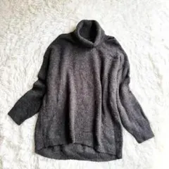 A30 ジーユー　大きいサイズ　タートルネック　ニット　チュニック　グレー　長袖