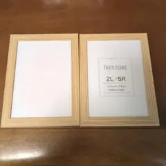 木製フォトフレーム 2L/5R 2つ