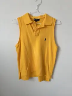 Ralph Lauren イエロー ノースリーブ　スキニーポロ　Mサイズのサムネイル