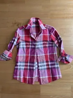 BURBERRY LONDON チェック柄 長袖シャツ ピンク系 サイズ38のサムネイル