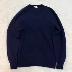 【最高級】サンローランパリ カシミヤ100% クルーネックニット ネイビーのサムネイル